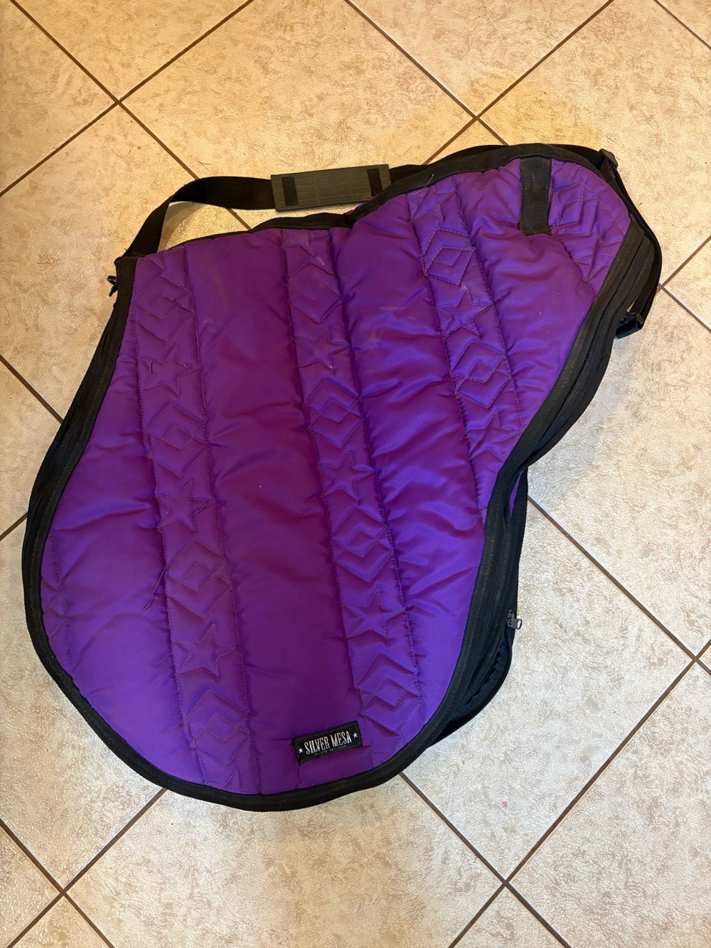 Horse Tack Silver Mesa English Purple Padded Saddle Carrier/Cover